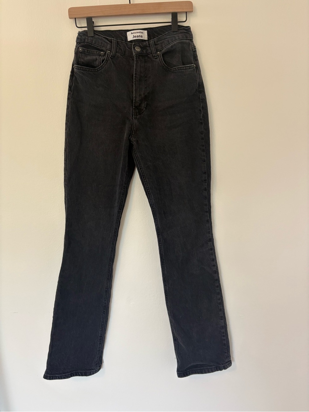 Reformation black straight jeans size 27